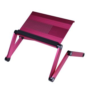 Furinno Adjustable Vented Laptop Table Desk Portable Bed Tray Book Stand Pink