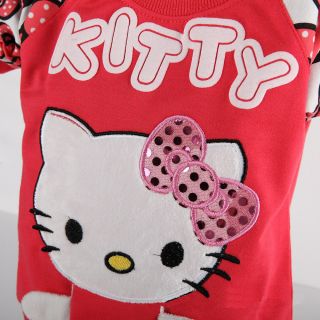 Hello Kitty Cute Baby Girl Animal Winter Fall Outfits Set T Shirt Pants Clothes