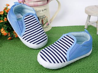 New Toddler Baby Boy Blue Stripes Casual Shoes 12 15 Months A970