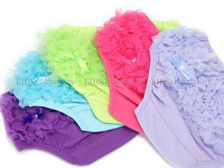 Baby Girl Lace Lacy Ruffle Diaper Covers Bloomers Pink Green Lavender Purple