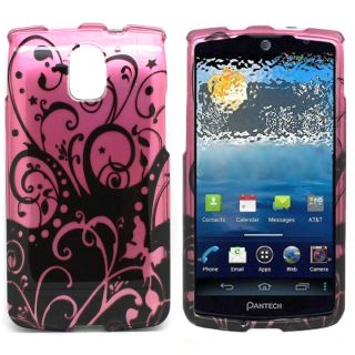 Black Purple Swirl Case for Pantech Discover P9090 Cell Phone Hard Skin Cover