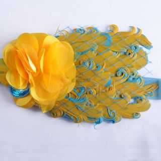 Fashion Feather Blooming Flower Lace Baby Girl Headband Hair Ribbon Hairband