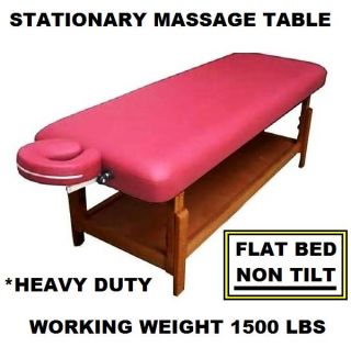 New Stationary Burgundy or Black Massage Table Heavy Duty Bed Exam Salon Spa ST1