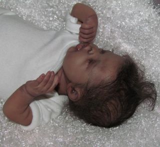 Reborn Mini Baby Girl Katie Winters AA Ethnic Biracial Preemie Hispanic Doll Art