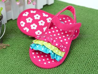 New Toddler Girl Baby Hotpink Ruffles Sandals Shoes 6 9 12 18 mos A1044