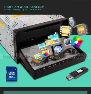 Card 2Din 7" Car DVD Player in Dash Stereo Radio iPod TV Bluetooth USB SD Camera