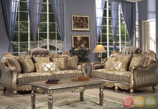 Formal Luxury Sofa Love Seat Traditional Antique Style Living Room Set HD 287