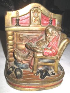 Antique Armor Bronze Man Dog Art Fireplace Sculpture Chair Statue Desk Bookends