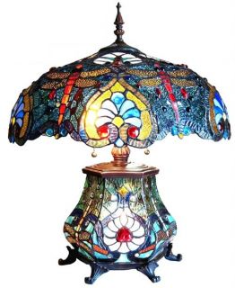 Asian Dreams Antique Stained Glass Table Accent Lamp