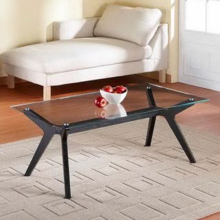 Cheshire Black Matte Finish Glass Top Coffee Table