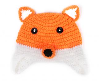 Baby Infant Newborn Knit Costume Photography Prop Fox Crochet Beanie Hat Set E19
