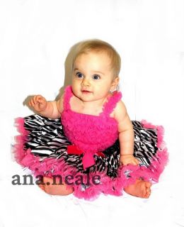 Baby Girl Tutu Zebra Skirt Ruffle Tutu Top Set Dress Suit Ruffle 9 12 12 18M