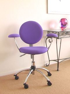 New Art Deco Gas Lift Swivel Chair in Purple