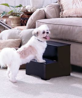 Easy 2 Step Stool Stair Storage Bin Toy Box Pet Dog Puppy Cat Bed Couch Wood New
