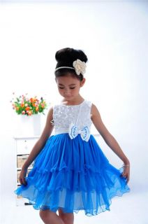 Casual Baby Girls Tutu Layered Applique Bow Formal Dress Kids Princess Skirts