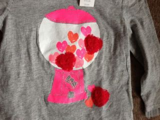 Baby Gap Girls Grey Neon Pink Gumball Machine Motif T Shirt 2 Years New