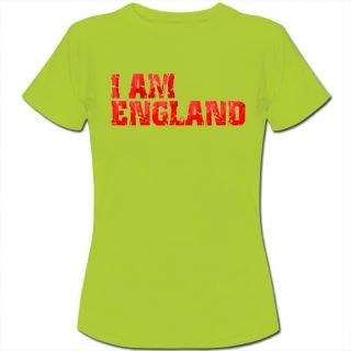 I Am England Vintage Support Football Rugby Sports Womens Ladies T Shirt