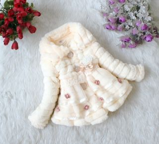 Trendy Toddlers Baby Girls Faux Fur Fleece Lined Coat Kids Winter Warm Jacket