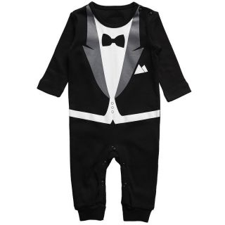 Newborn Baby Boy Cotton Gentleman Romper Jumpsuit Bodysuit Clothes Formal 6 24M