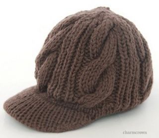 Women Fashion Korean Winter Warm Crochet Knit Wool Beanie Ski Peaked Hat Cap New