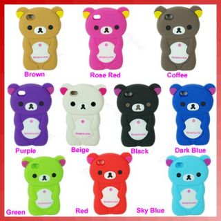 Cute Bear Soft Silicone Case Cover Skin Protector for Apple iPhone 4 4S