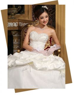 Women‘s White Ivory Strapless Bandage Bride Dress Formal Wedding Dress Custom