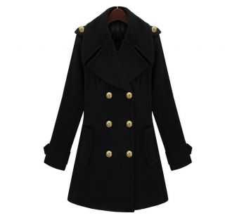 New Fashion Casual Womens Double Breasted Coat Outerwear Jacket