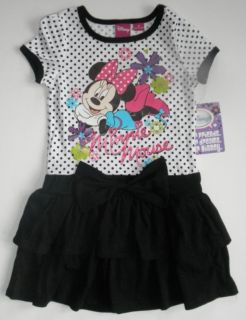 Disney Girls Princess or Minnie Mouse Short Sleeve Shirt Dress 2T 4