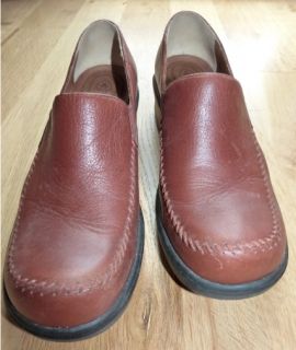 Ariat Womens Chestnut Brown Leather Slip on Clogs Mules Heels Sz 8 1 2 B