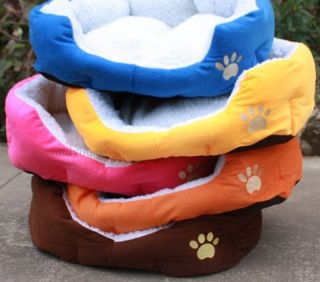L Candy Color Pet Dog Puppy Cat Cozy Soft Warm Fleece Nest Bed House Cotton Mat