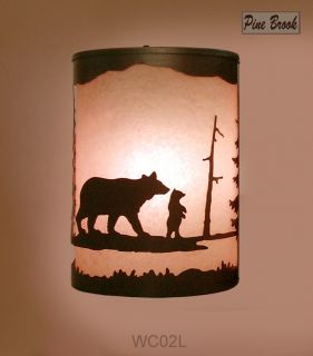 Rustic Lighting Bronze Wall Sconce Bear Light Left Facing Cabin Decor Lamp