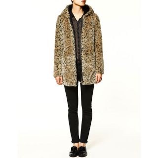 Chic Women's Leopard Print Faux Fur Coat Jacket Winter Warm Hooded Outerwear New