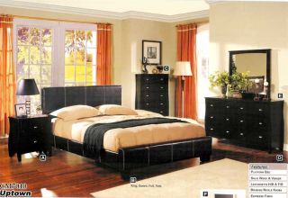 5pc Queen Full Wood Contemporary Bedroom Set CM7010