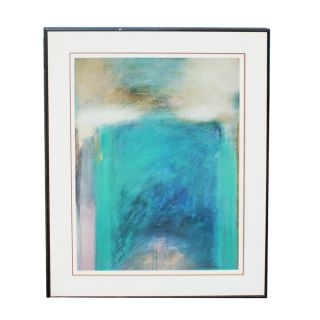 Framed Blue and Green Abstract Print