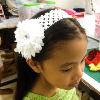 6 Color UPICK 14cm Baby Kid Headband Elastic Crochet Rhinestone Flower Lot A1511