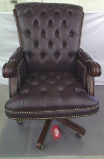 Coaster Traditional Executive Leather Office Chair Nail Head Trim Tufted Back