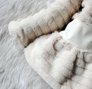 Baby Toddler Girls Faux Fur Fleece Zipper Lined Coat Kids Winter Warm Jacket
