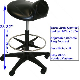New Inkbed Tattoo Black Footrest Saddle Seat Stool Chair Ink Bed Salon Equipment