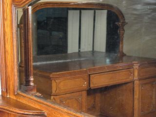 Antique English Oak Art Noveau Sideboard Buffet Server c1890 G07
