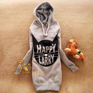 Cartoon Cat Girls Pullover Sweats Hoodie Hooded Long Outers Tracksuit Casual 12M