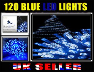 120 Blue LED Lights Christmas New Year Eve Party Tree Indoor Outdoor Light Chase