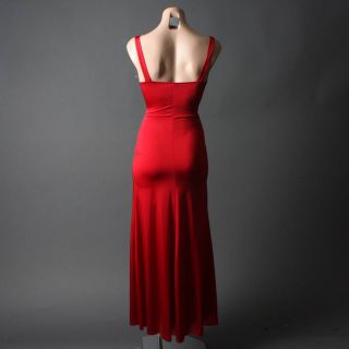 Long Ruched Red Evening Gown Cocktail Party Dress L Size