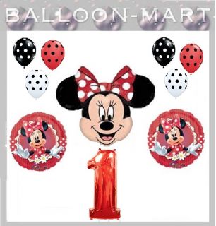 Minnie Mouse Polka Dots Birthday Party Supplies Choice 1st 2nd 3rd 4th Balloons