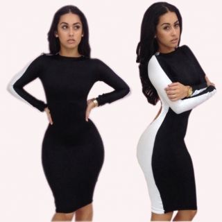 Sexy Womens Fashion Cocktail Clubwear Backless Long Sleeve Bodycon Bandage Dress