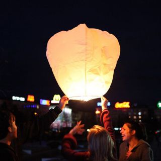 10pcs Chinese Wish Lanterns Paper Sky Fire Flying Wedding Party Lamp Multi Color