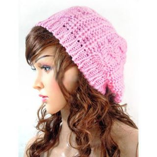 Winter Woman Girls Warm Knit Crochet Beret Braided Baggy Beanie Hat Ski Cap
