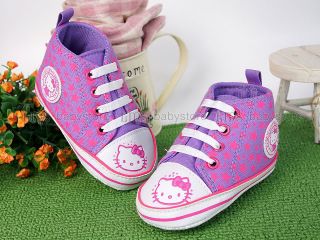 New Toddler Baby Girl Purple Kitty Cat High Top Shoes US Size 4 A980