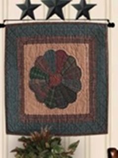 Dresden Plate Quilted Quilt Block Wallhanging Table Mat Tea Dyed 18"X18"