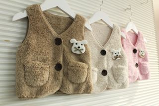 Baby Toddler Winter Warm Fur Vest Brown Size 2T 5T Girls Boys Children Clothing