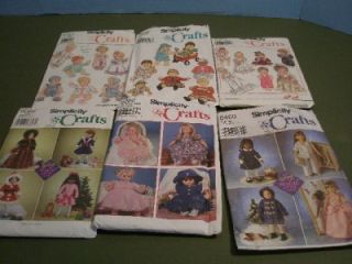 Simplicity Doll Clothes Patterns 18 inch Dolls and Baby Dolls